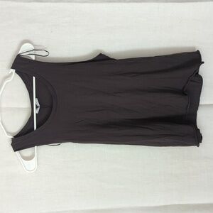 Zara Trafaluc Charcoal Grey Basic Cotton Tank Raw Hem Size Small New with Tag